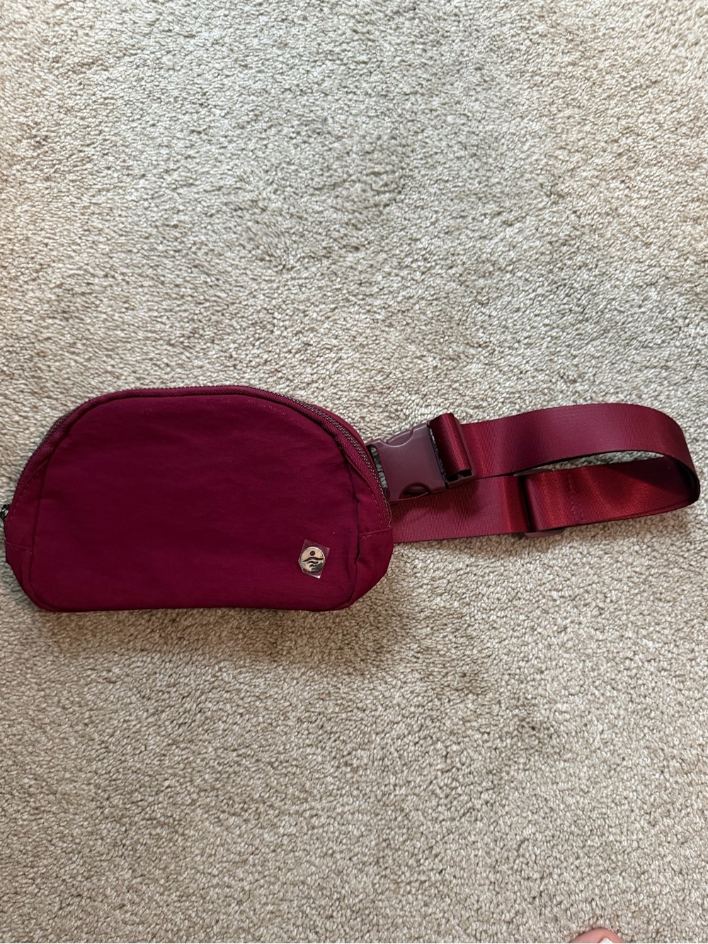 HALARA Maroon Canvas Belt Bag with Adjustable Strap